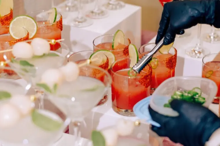 A Club Citrine mocktail bar set up at a corporate event